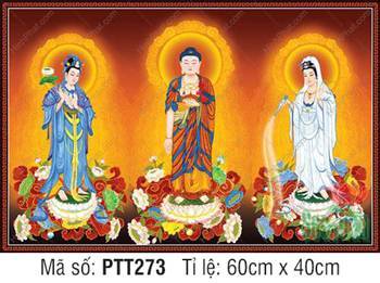 Tranh Tây Phương Tam Thánh Đẹp PTT273, diện tượng từ bi