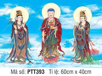 Tranh Tây Phương Tam Thánh Đẹp PTT393, phong cách cổ điển