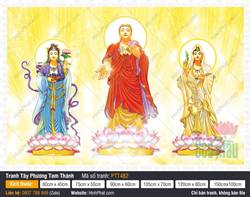 Tranh Tây Phương Tam Thánh PTT482