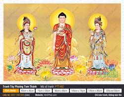 Tranh Tây Phương Tam Thánh PTT492