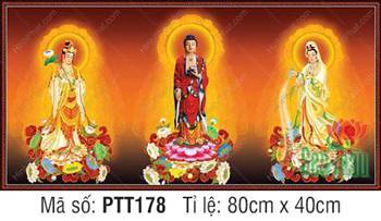 Tranh Tây Phương Tam Thánh đẹp nhất PTT178, ba vị ngự trên tòa sen Tranh Tây Phương Tam Thánh đẹp nhất PTT178, ba vị ngự trên tòa sen