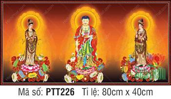 Tranh Tây Phương Tam Thánh đẹp nhất PTT226, y phục màu nâu trầm Tranh Tây Phương Tam Thánh đẹp nhất PTT226, y phục màu nâu trầm