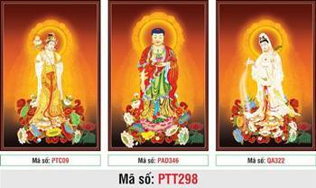 Tranh Tây Phương Tam Thánh đẹp nhất PTT298, ánh hào quang rạng rỡ Tranh Tây Phương Tam Thánh đẹp nhất PTT298, ánh hào quang rạng rỡ