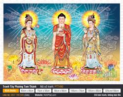 Tranh Thờ Tây Phương Tam Thánh PTT490