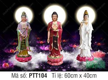 Hình Tây Phương Tam Thánh PTT104, hào quang tỏa sáng giữa màn đêm Hình Tây Phương Tam Thánh PTT104, hào quang tỏa sáng giữa màn đêm