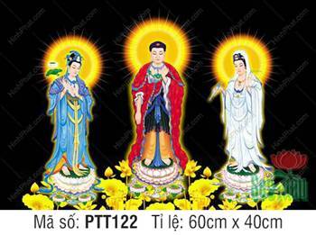Hình Tây Phương Tam Thánh PTT122, hào quang vàng rực rỡ