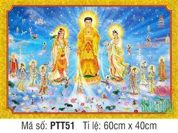 Hình Tây Phương Tam Thánh đẹp PTT51, cảnh giới Tây Phương Hình Tây Phương Tam Thánh đẹp PTT51, cảnh giới Tây Phương
