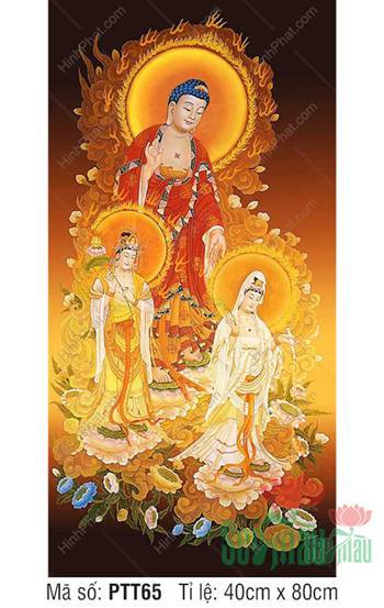Hình Tây Phương Tam Thánh kích thước lớn PTT65, hào quang rực rỡ Hình Tây Phương Tam Thánh kích thước lớn PTT65, hào quang rực rỡ