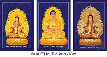 Tây Phương Tam Thánh PTT02, tôn tượng tọa đài sen vàng