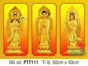 Tây Phương Tam Thánh PTT111, tôn tượng đứng trên đài sen Tây Phương Tam Thánh PTT111, tôn tượng đứng trên đài sen