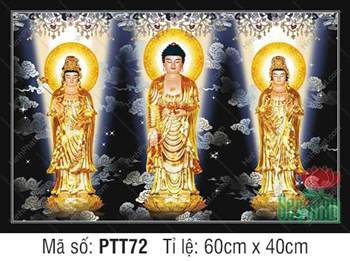 Tây Phương Tam Thánh Khổ Lớn PTT72, tôn tượng vàng kim rực rỡ Tây Phương Tam Thánh Khổ Lớn PTT72, tôn tượng vàng kim rực rỡ
