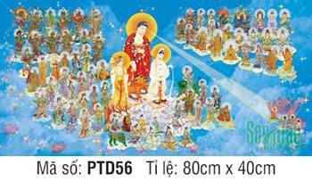 Hình Phật Tiếp Dẫn PTD56, đại hội Thánh chúng giữa mây trời