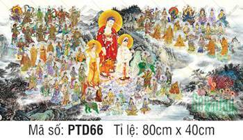 Hình Tây Phương Tiếp Dẫn Đẹp PTD66, đoàn thánh chúng vân tập