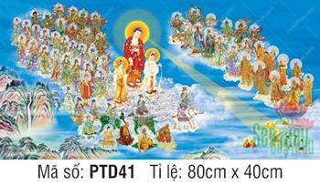 Hình Tây Phương Tiếp Dẫn PTD41, đoàn Thánh chúng ngự mây vàng