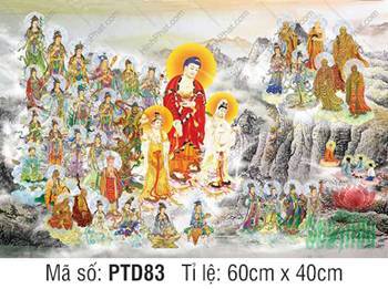 Tây Phương Tam Thánh Tiếp Dẫn PTD83, hào quang giữa mây núi