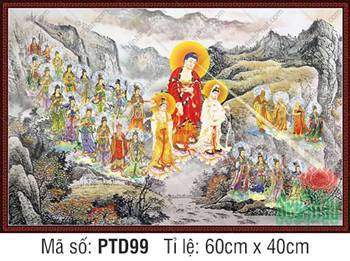 Tây Phương Tam Thánh Tiếp Dẫn PTD99, cảnh thánh chúng ngự mây