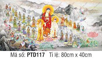 Tây Phương Tiếp Dẫn Đẹp PTD117, Thánh chúng hội tụ ngự mây
