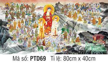 Tây Phương Tiếp Dẫn Đẹp PTD69, cảnh thánh chúng vân tập mây ngàn