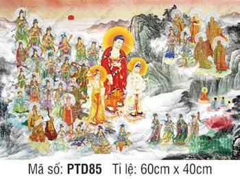 Tây Phương Tiếp Dẫn Đẹp PTD85, Phật ngự cảnh núi rừng tịnh độ