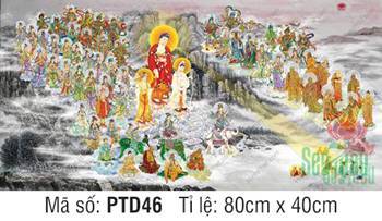 Tranh Tây Phương Tiếp Dẫn PTD46, cảnh Thánh chúng hội tụ