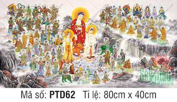 Tranh Tây Phương Tiếp Dẫn PTD62, hào quang rực rỡ bên dòng thác đổ