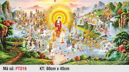 Tây Phương Tam Thánh Tiếp Dẫn PTD16, Tranh Phật Đẹp