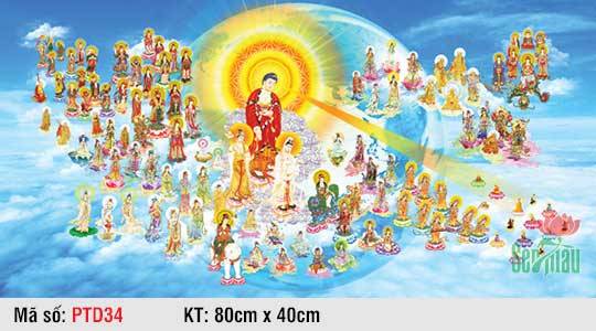 Tây Phương Tiếp Dẫn Đẹp PTD34, Tranh Phật Tiếp Dẫn