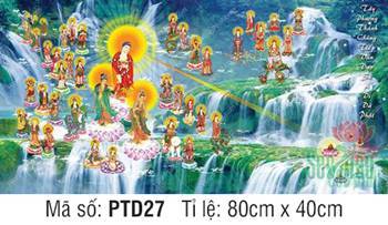 Tranh Tây Phương Tiếp Dẫn PTD27, vẻ đẹp thác nước cực lạc