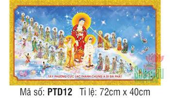 Tranh Tây Phương Tiếp Dẫn Đẹp PTD12, hào quang rực rỡ