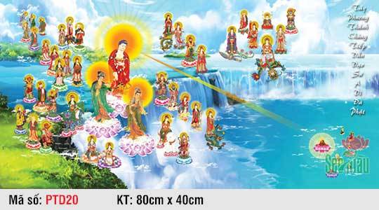 Tranh Tây Phương Tiếp Dẫn Đẹp PTD20, Hình Phật Đẹp