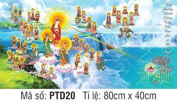 Tranh Tây Phương Tiếp Dẫn Đẹp PTD20, Thánh chúng ngự thác nước