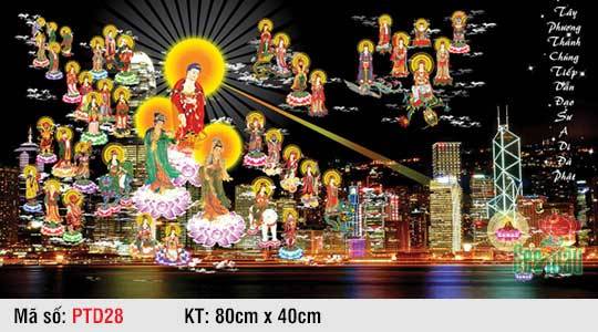 Tranh Tây Phương Tiếp Dẫn Đẹp PTD28, Hình Phật Đẹp