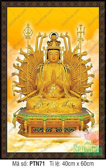 Hình Quan Âm Thiên Thủ Thiên Nhãn PTN71, uy nghi trên tòa báu