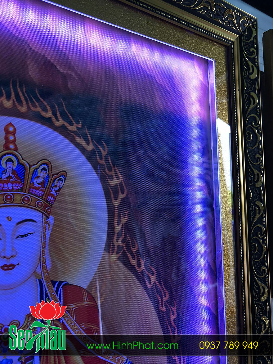 Tranh Phật gắn đèn led 7 màu