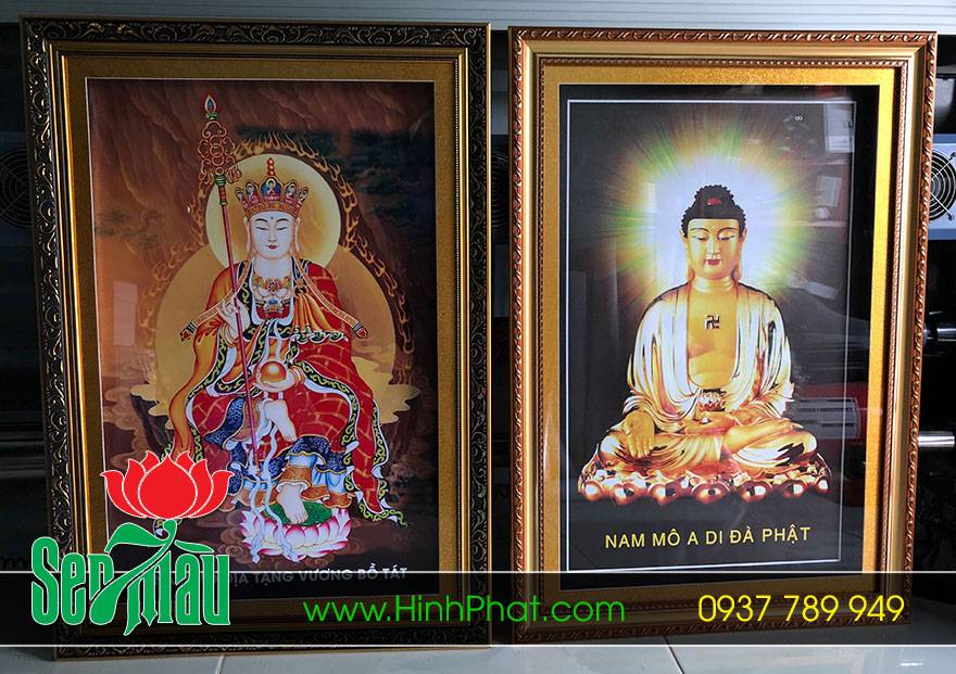 Tranh Phật vào khung lộng kính