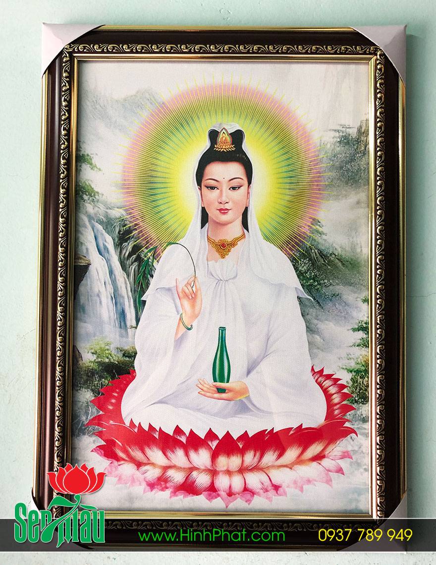 Tranh Phật vào khung lộng kính