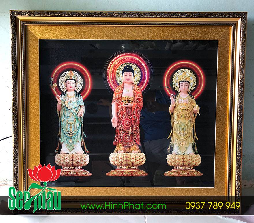 Tranh Phật vào khung lộng kính