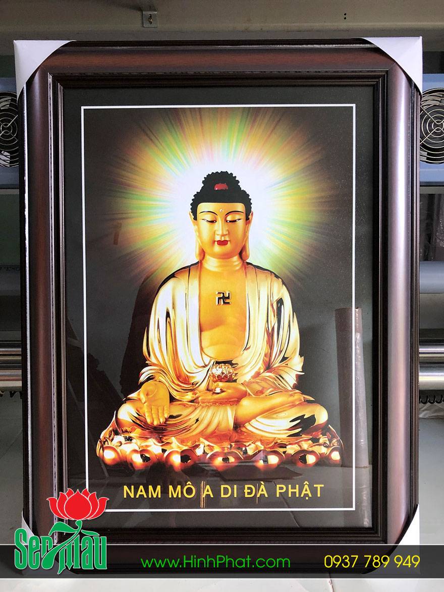 Tranh Phật vào khung lộng kính