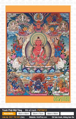Amitayus PMT9M18, tác phẩm thangka Tây Tạng sống động