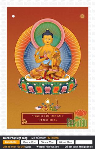 Medicine Buddha PMT10M8, họa phẩm Phật Dược Sư sắc vàng