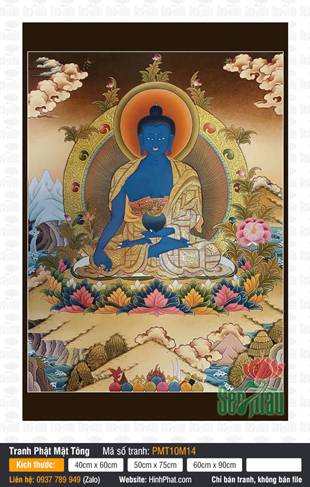 Medicine Buddha PMT10M14, Đức Dược Sư khoác y vàng gấm