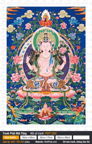 Avalokiteshvara PMT12M2, Đức Quán Thế Âm Tứ Thủ bạch sắc tôn nghiêm