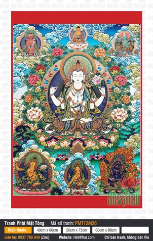 Đức Quán Thế Âm Avalokiteshvara PMT12M26, đóa liên hoa rực rỡ
