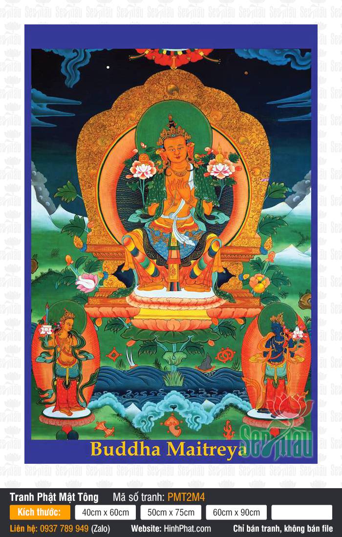 Maitreya Buddha PMT2M4 Maitreya Buddha PMT2M4 khắc họa hình Đức Phật Di Lặc sắc tướng vàng uy nghiêm