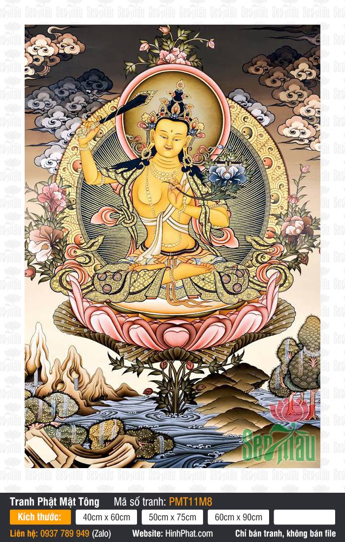 Manjushri PMT11M8 Manjushri PMT11M8 tôn hình Đức Văn Thù Sư Lợi tay cầm gươm trí tuệ
