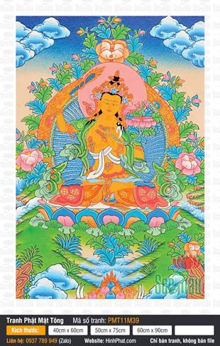 Manjushri Bodhisattva PMT11M39, Ngài Văn Thù tôn kính nâng kiếm tuệ