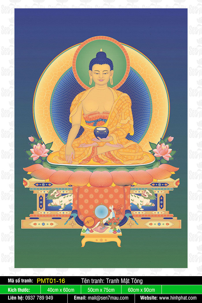 Phật Thích Ca - Tranh Phật Mật Tông Tây Tạng Pmt01-16