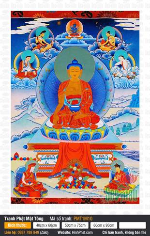 Buddha Shakyamuni PMT1M10, Bức Tranh Thangka Đức Phật Thích Ca Mật Tông
