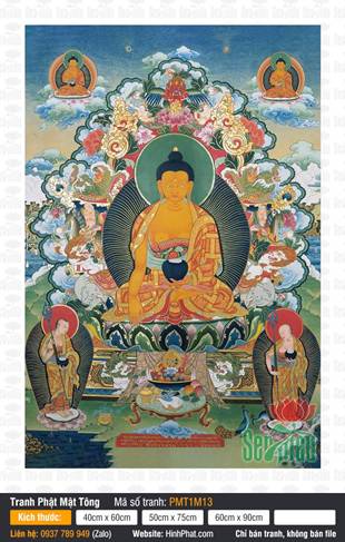 Phật Thích Ca, Hình Phật Mật Tông Tây Tạng PMT1M13, Họa Tiết Thangka