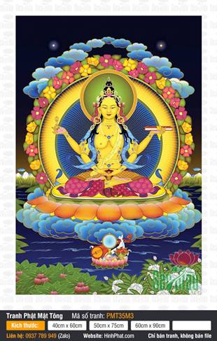 Prajnaparamita PMT35M3, tranh Phật Mẫu Bát Nhã bốn tay
